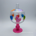 glass candy jar with lid and color box